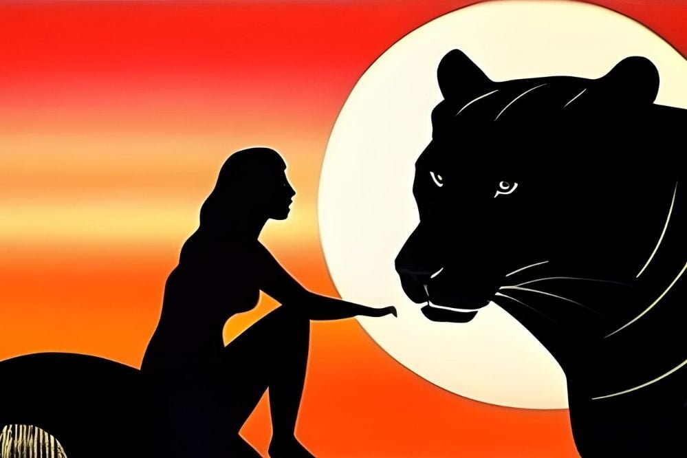 Zwarte panter vrouwelijke energie